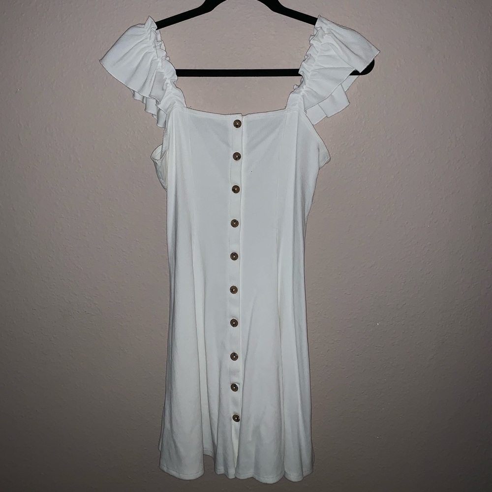 White Button Dress